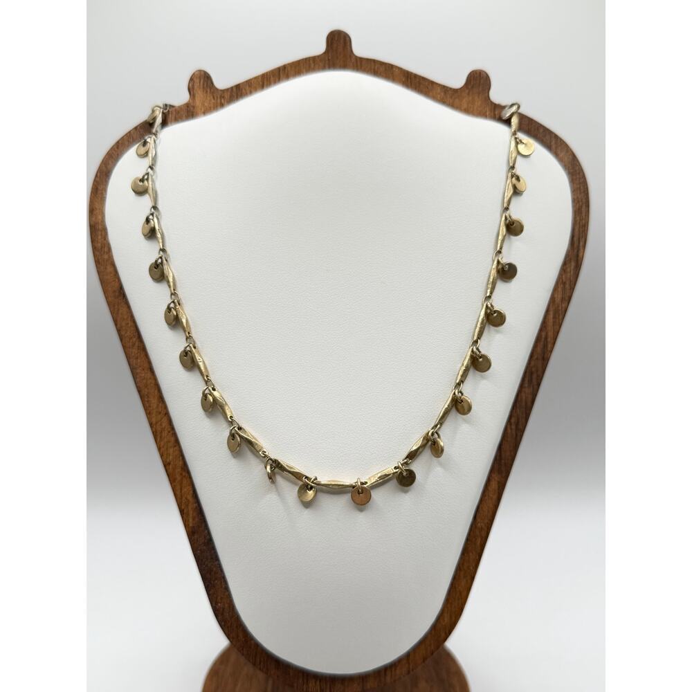 Dainty Gold‑Tone Disc Necklace – Minimalist Everyday Layer (8" Drop)